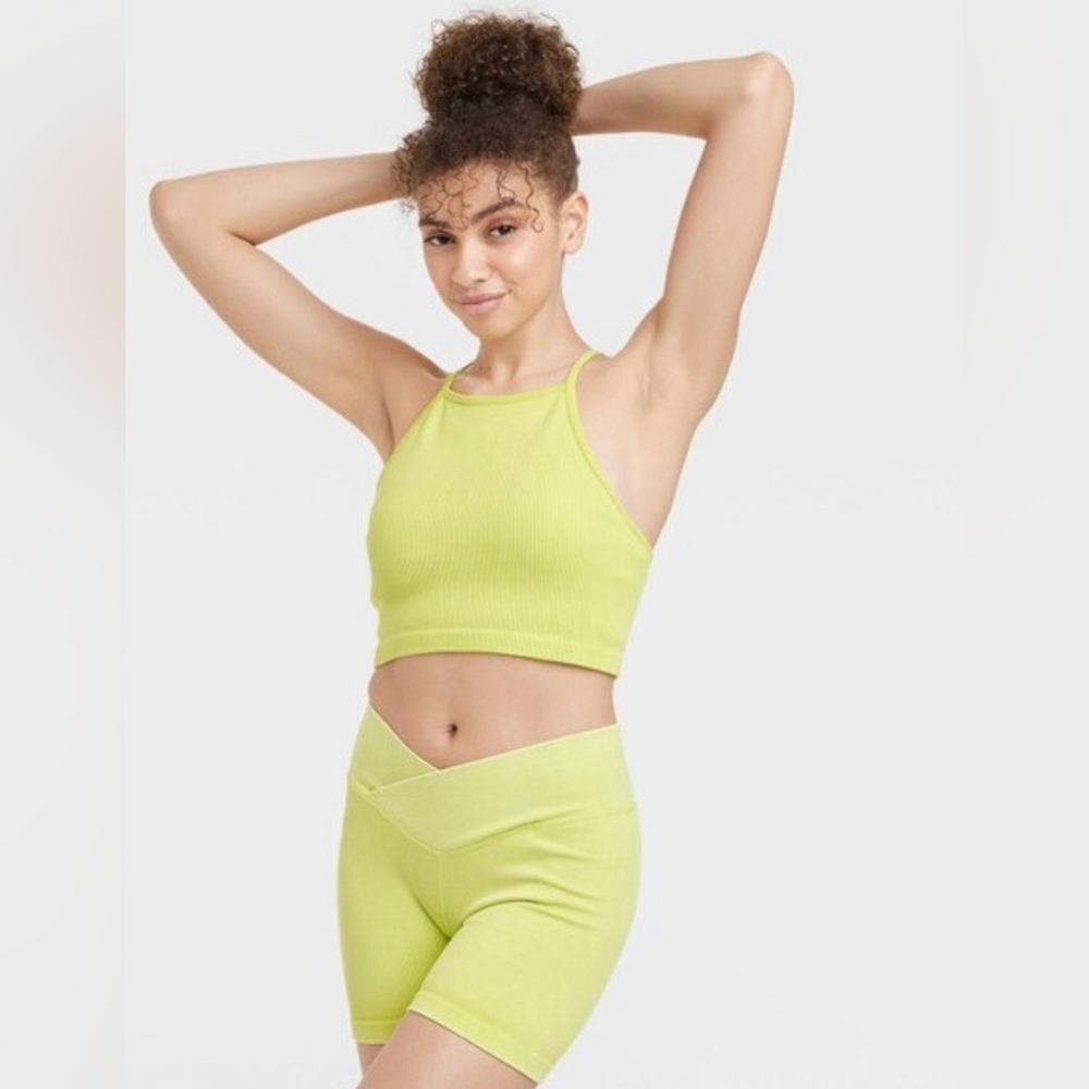Joylab high neck seamless ribbed sports bra